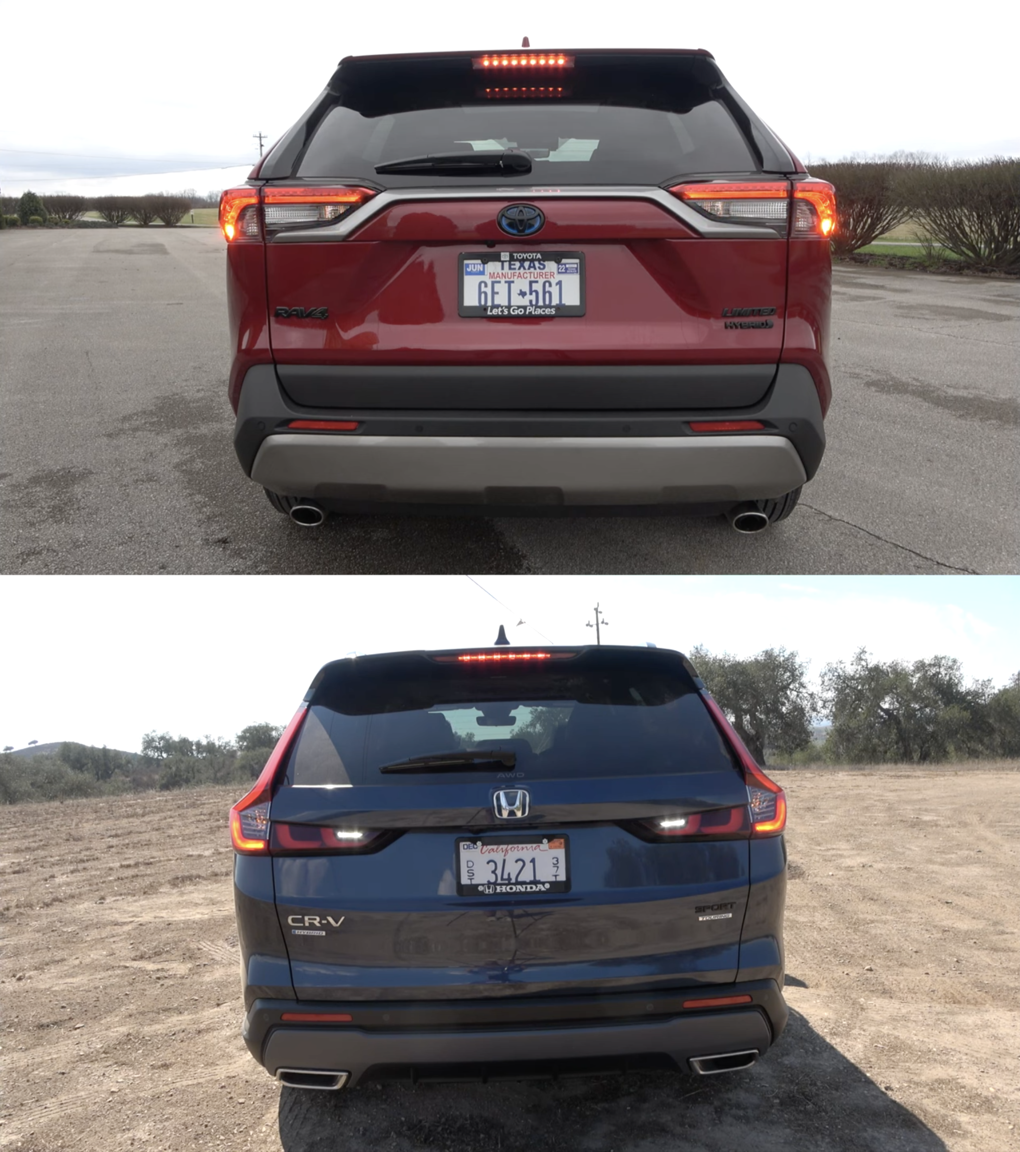 Rear designs of RAV4 and CR-V