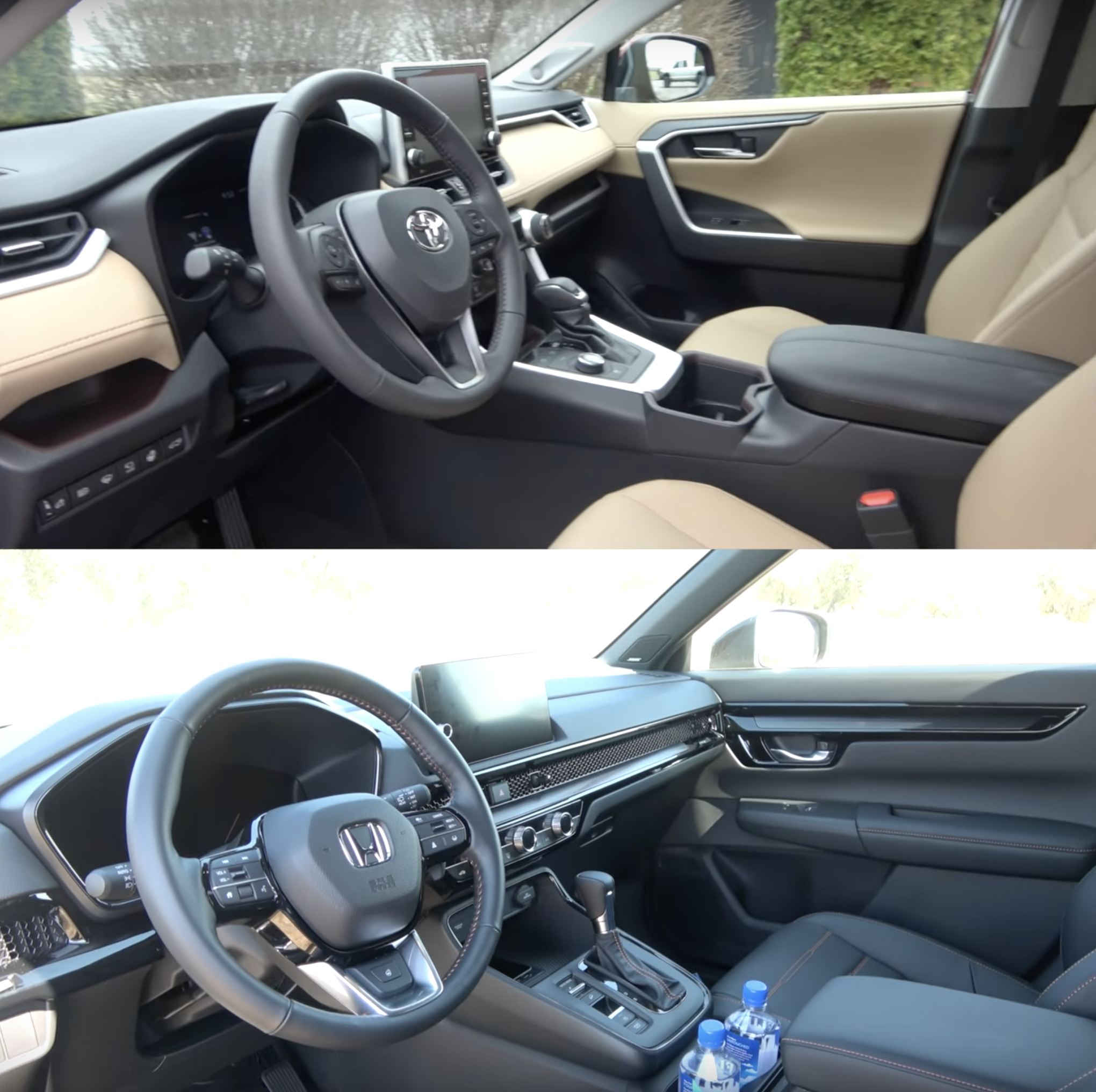 Image comparing the two interior designs