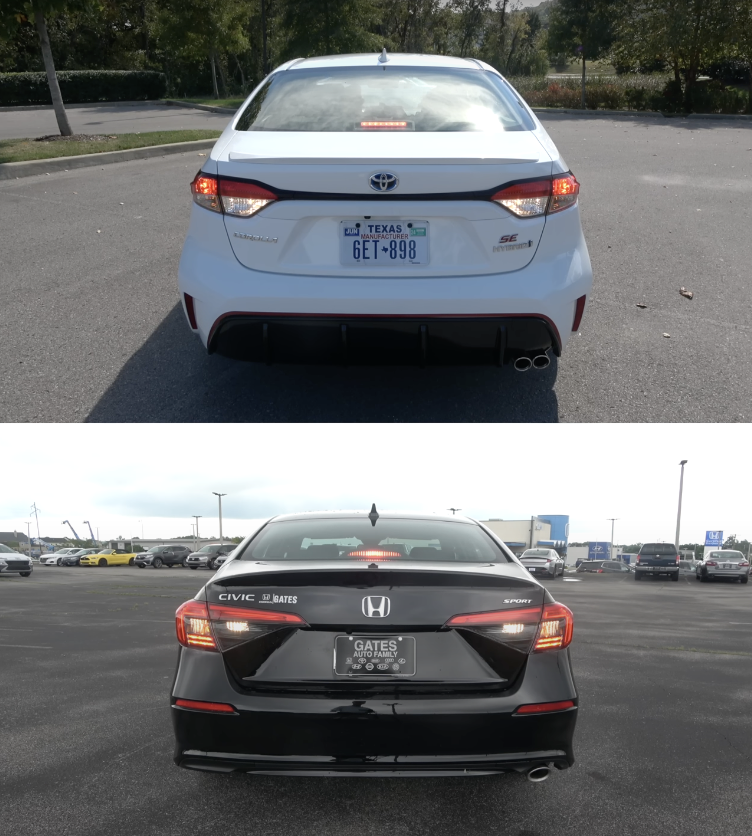 Corolla vs. Civic Rear