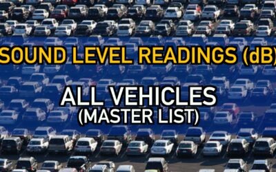 ALL Car Confections Sound Level Readings: The Master List