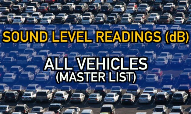 ALL Car Confections Sound Level Readings: The Master List